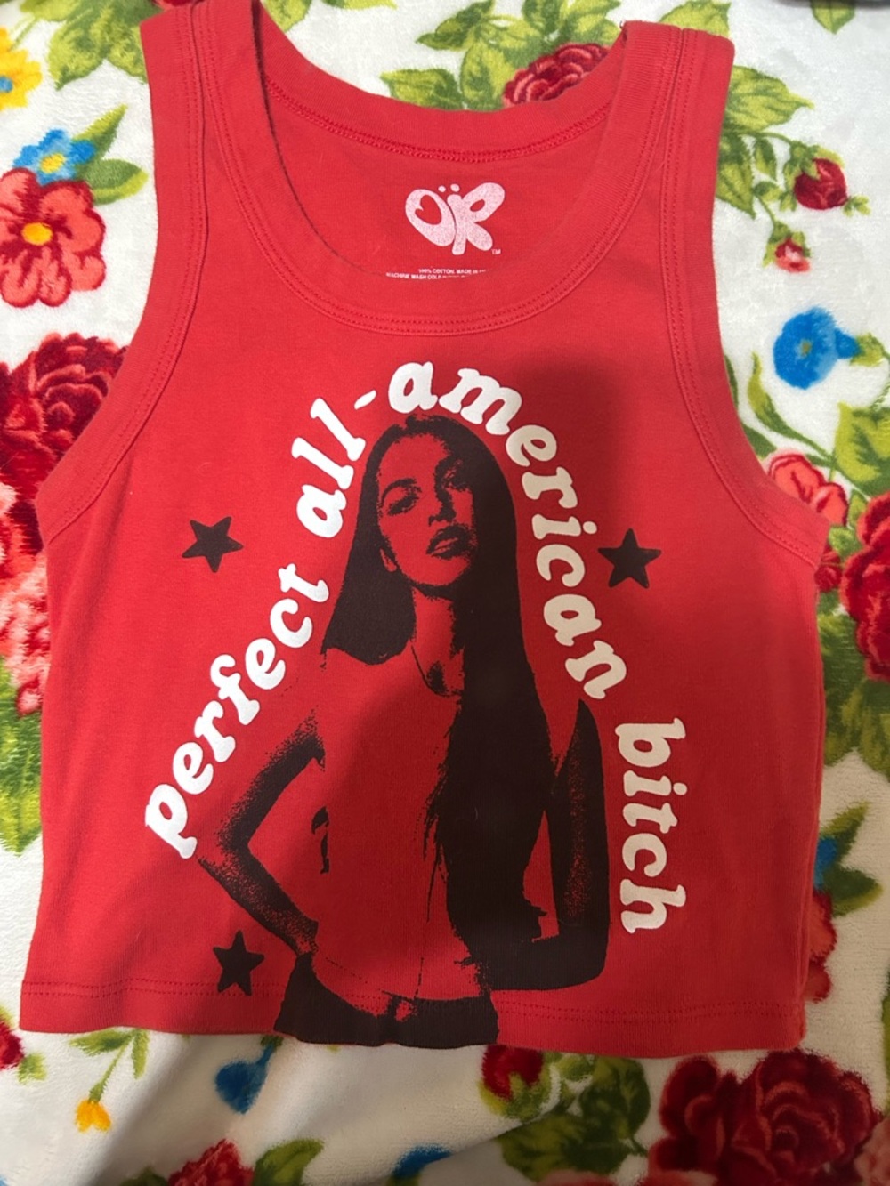 Olivia Rodrigo Red Graphic Tank Top - Perfect All-American B****